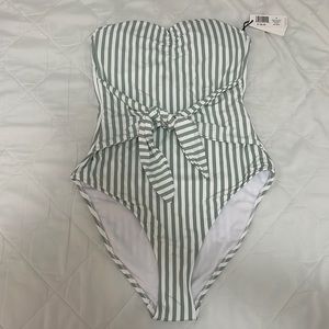 NWT Sage Green & White Striped One Piece